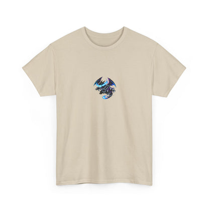 Dragon Graphic Tee — Blue Flame Kaiju Back Print T-Shirt