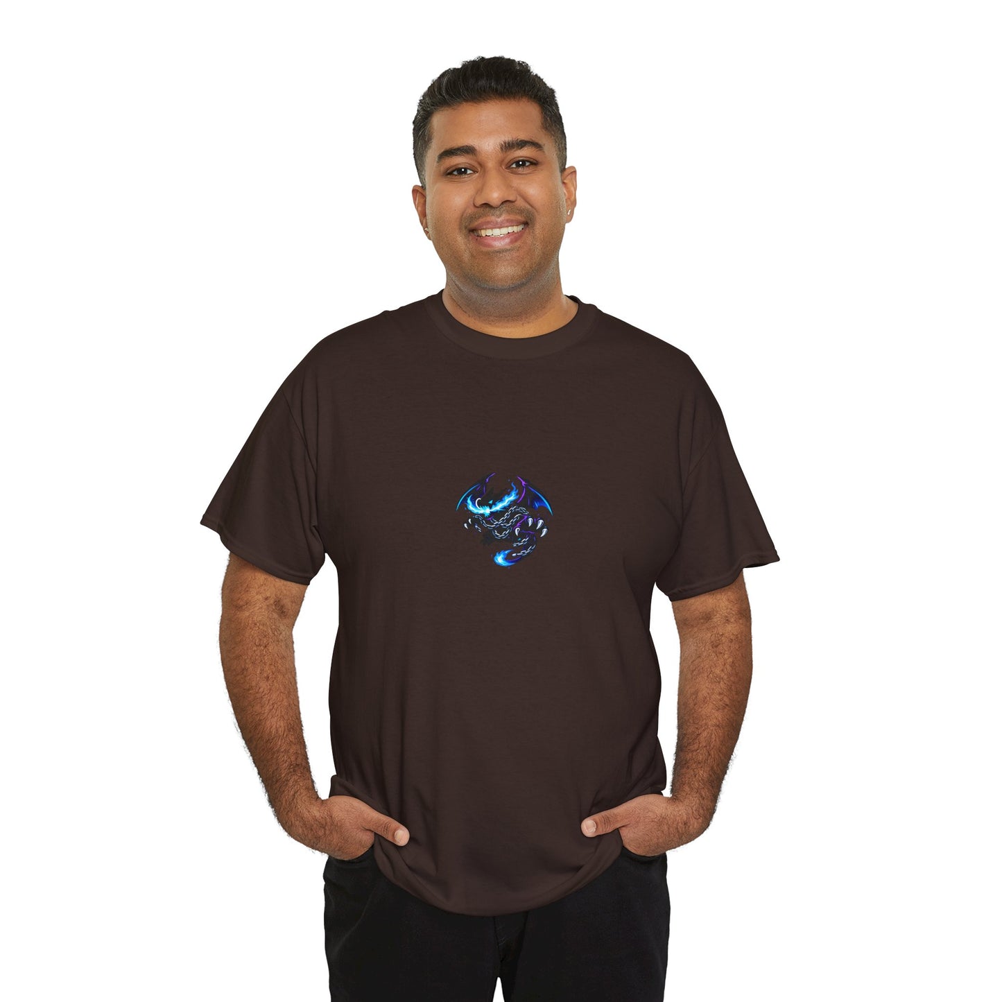 Dragon Graphic Tee — Blue Flame Kaiju Back Print T-Shirt