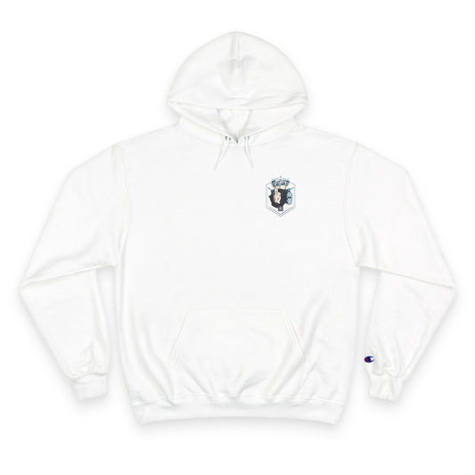 Anime Character Hoodie — Minimal White Champion-Style Sweatshirt