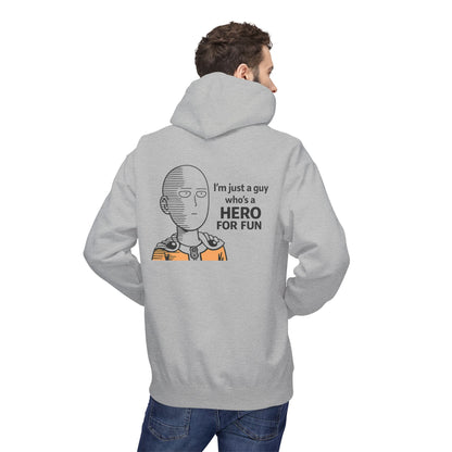 Hero Emblem Hoodie — Chibi Hero Mid-Punch Minimalist Anime Design
