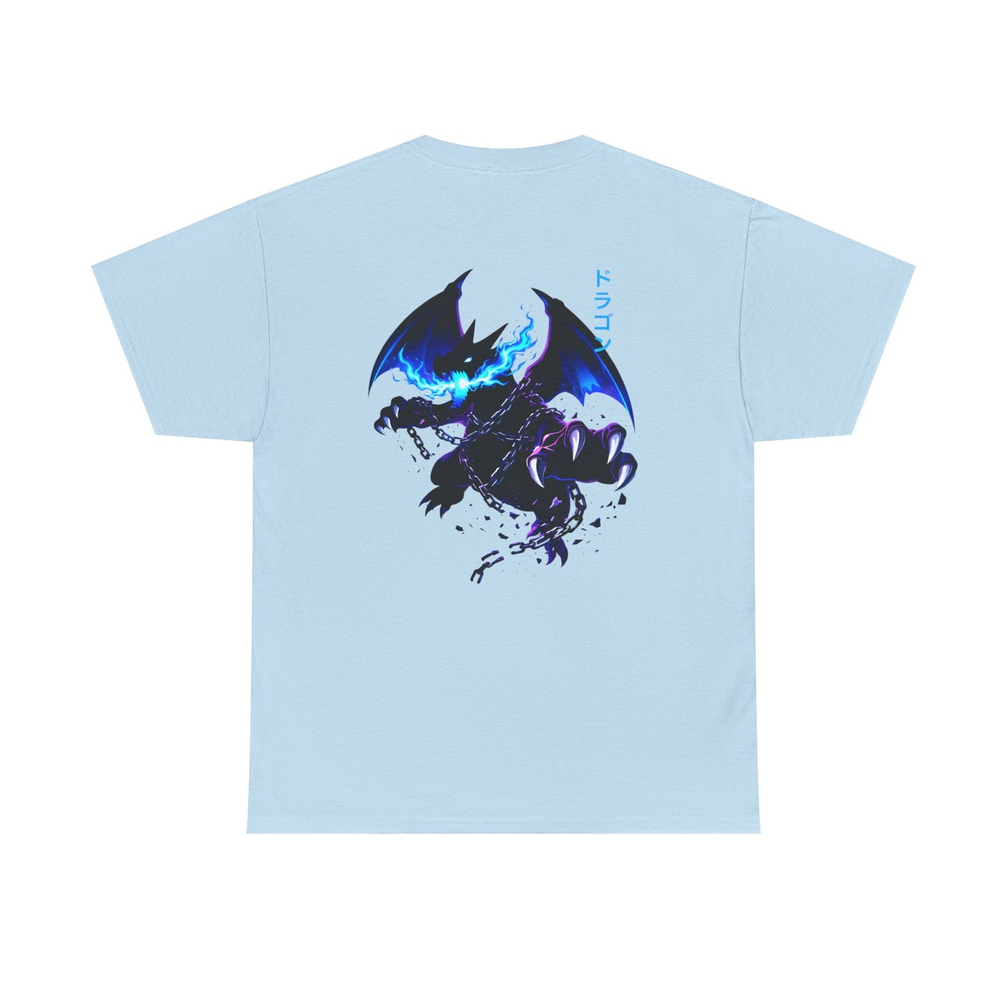Dragon Graphic Tee — Blue Flame Kaiju Back Print T-Shirt
