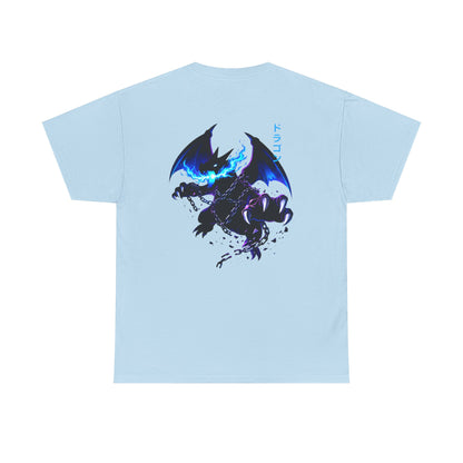 Dragon Graphic Tee — Blue Flame Kaiju Back Print T-Shirt