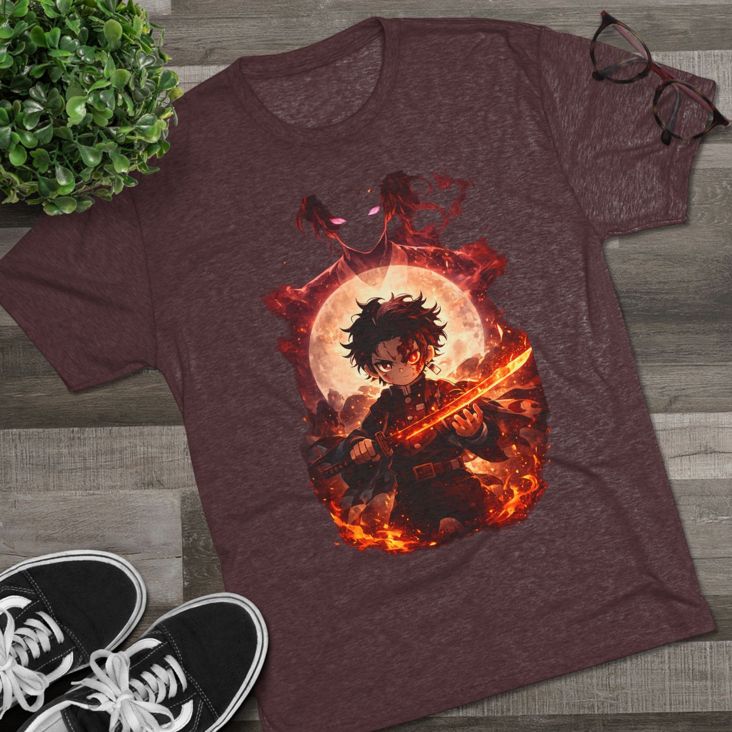 Anime Fire Sword Graphic Tee