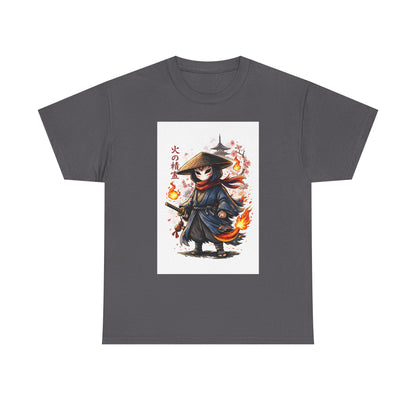 Fire Spirit Samurai T-Shirt — Cute Chibi Oni Warrior Tee