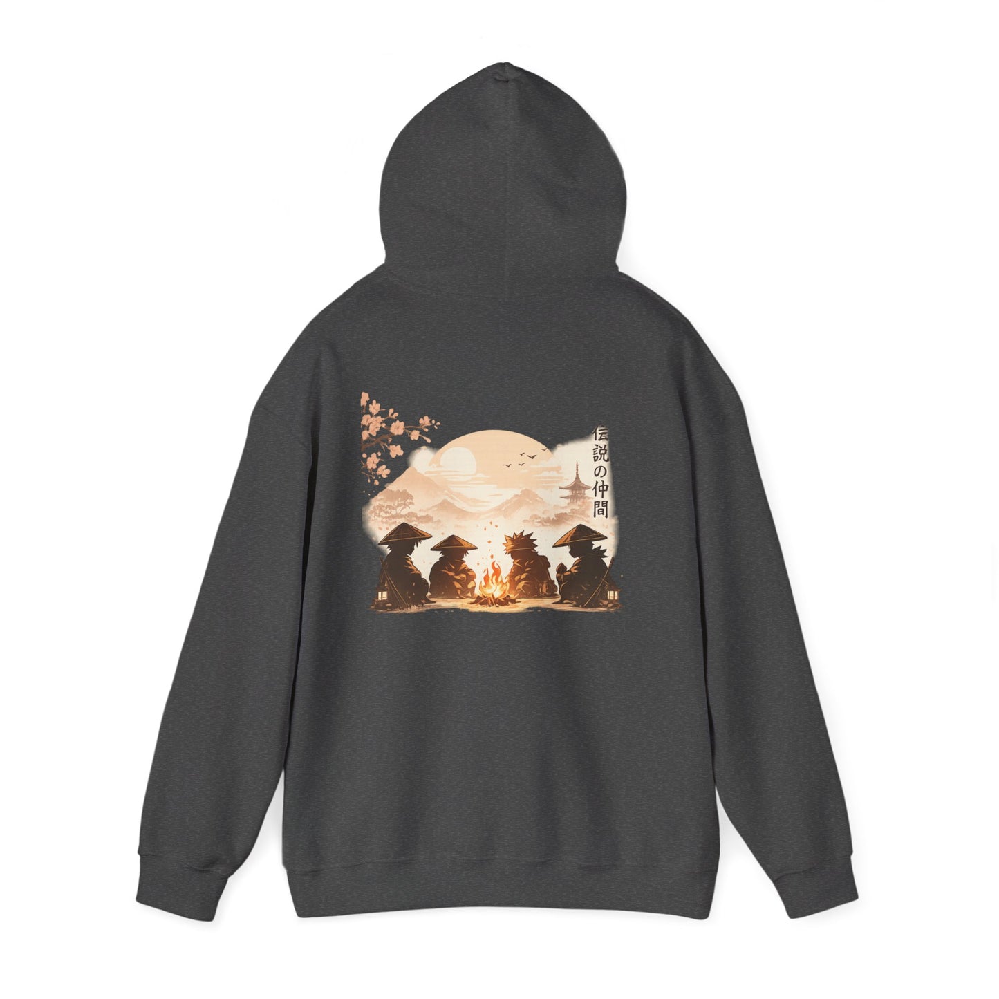 Hoodie | Samurai Campfire Illustration Japanese Kanji Backprint