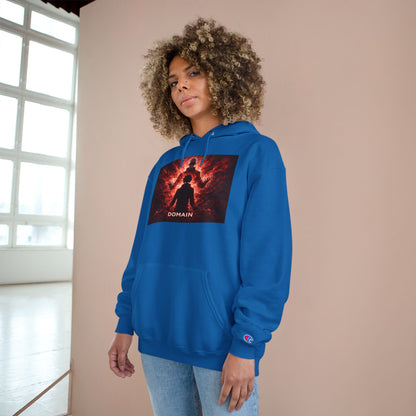 Domain Graphic Hoodie — Red Nebula Silhouette Champion Hoodie