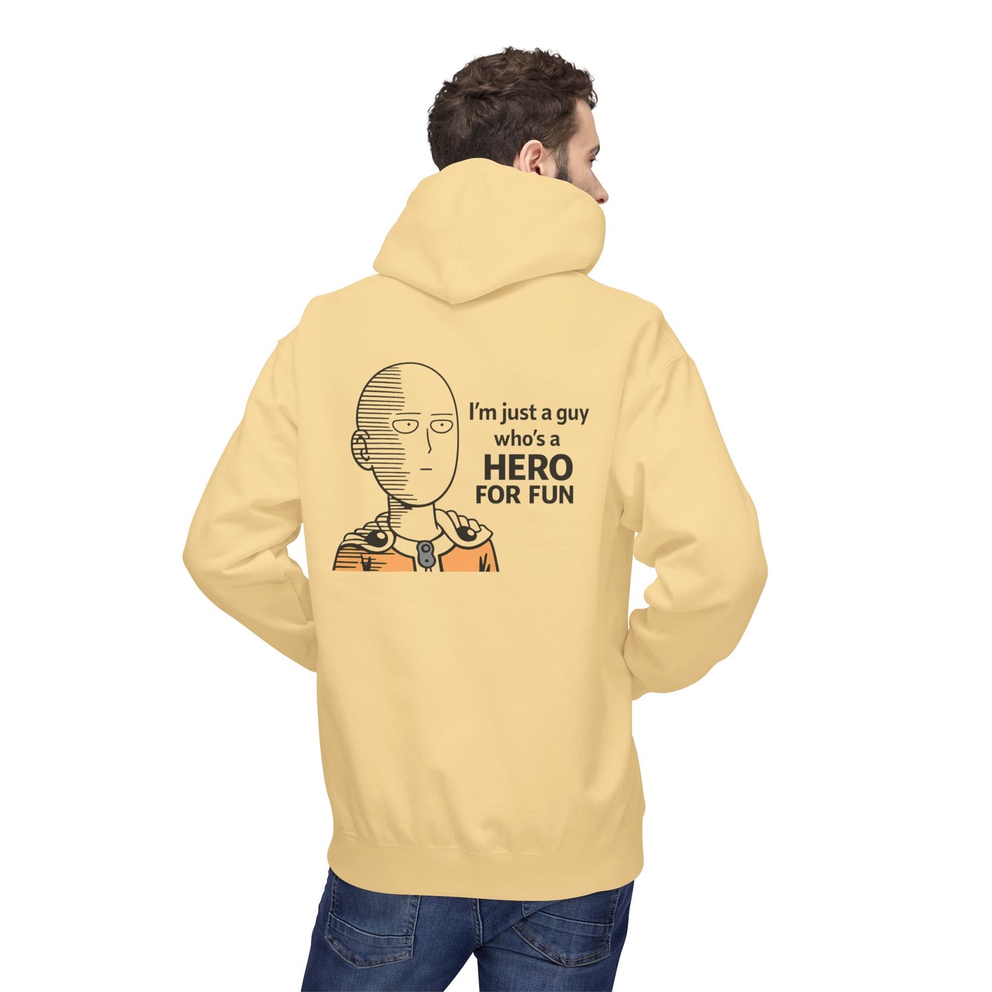 Hero Emblem Hoodie — Chibi Hero Mid-Punch Minimalist Anime Design