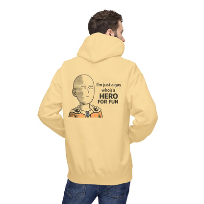 Hero Emblem Hoodie — Chibi Hero Mid-Punch Minimalist Anime Design