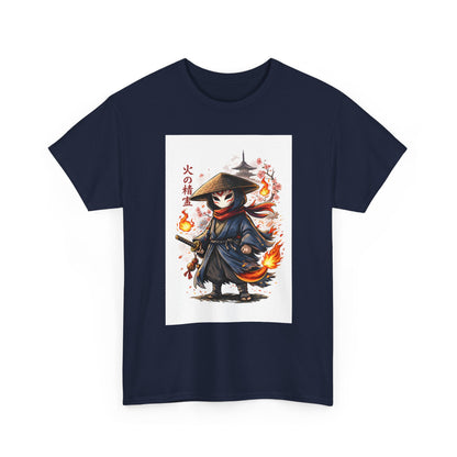 Fire Spirit Samurai T-Shirt — Cute Chibi Oni Warrior Tee
