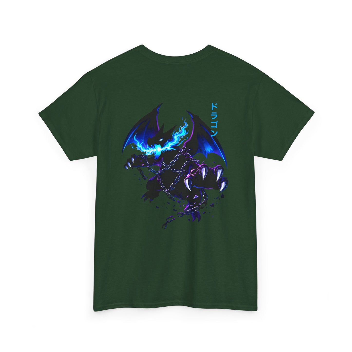 Dragon Graphic Tee — Blue Flame Kaiju Back Print T-Shirt