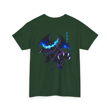 Dragon Graphic Tee — Blue Flame Kaiju Back Print T-Shirt