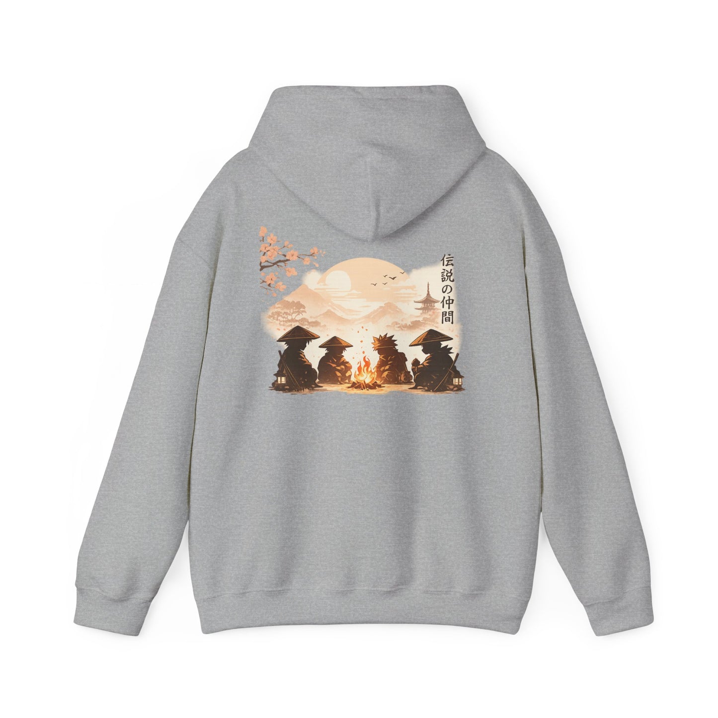Hoodie | Samurai Campfire Illustration Japanese Kanji Backprint