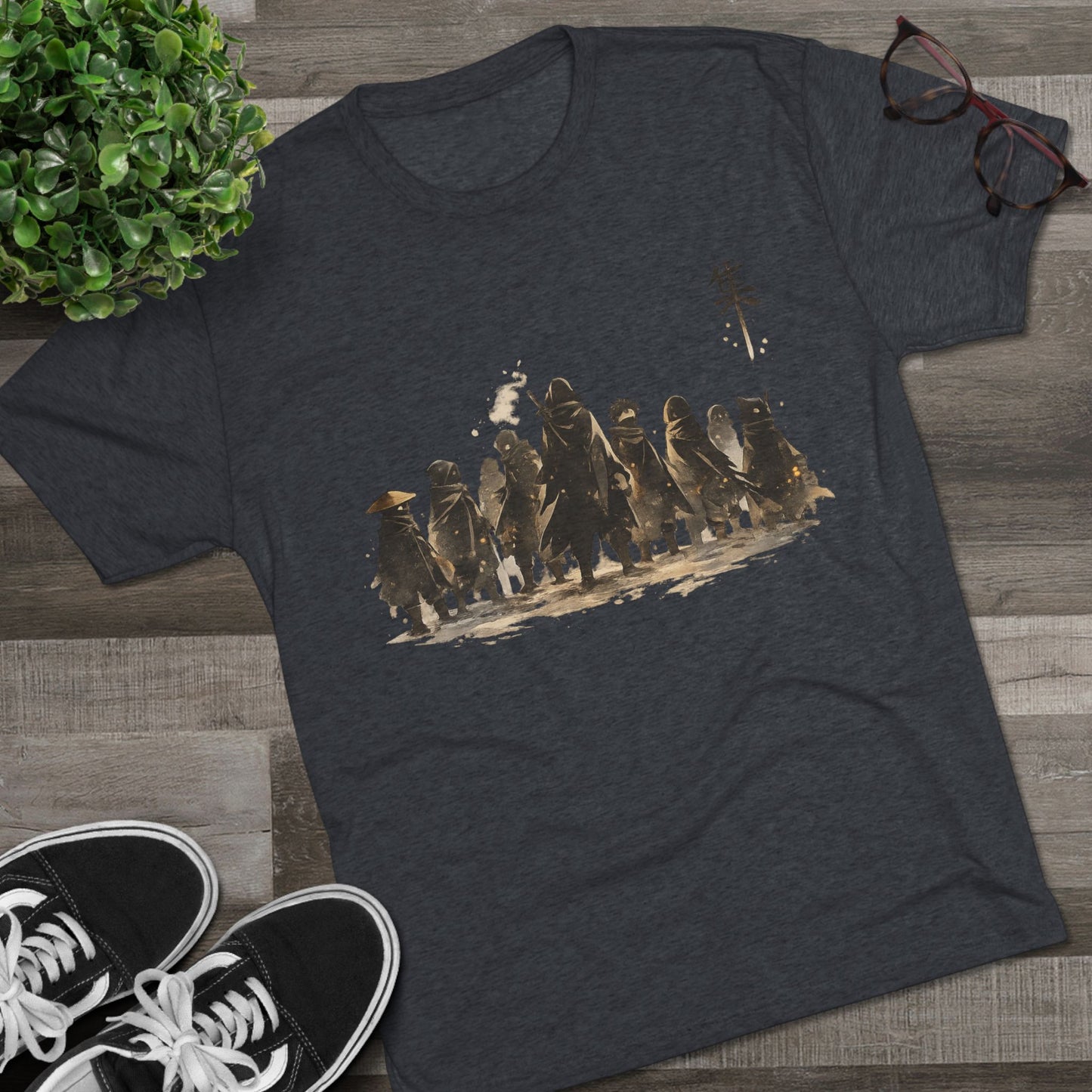 Samurai Squad Graphic Tee — Japanese Warrior Silhouette T-Shirt