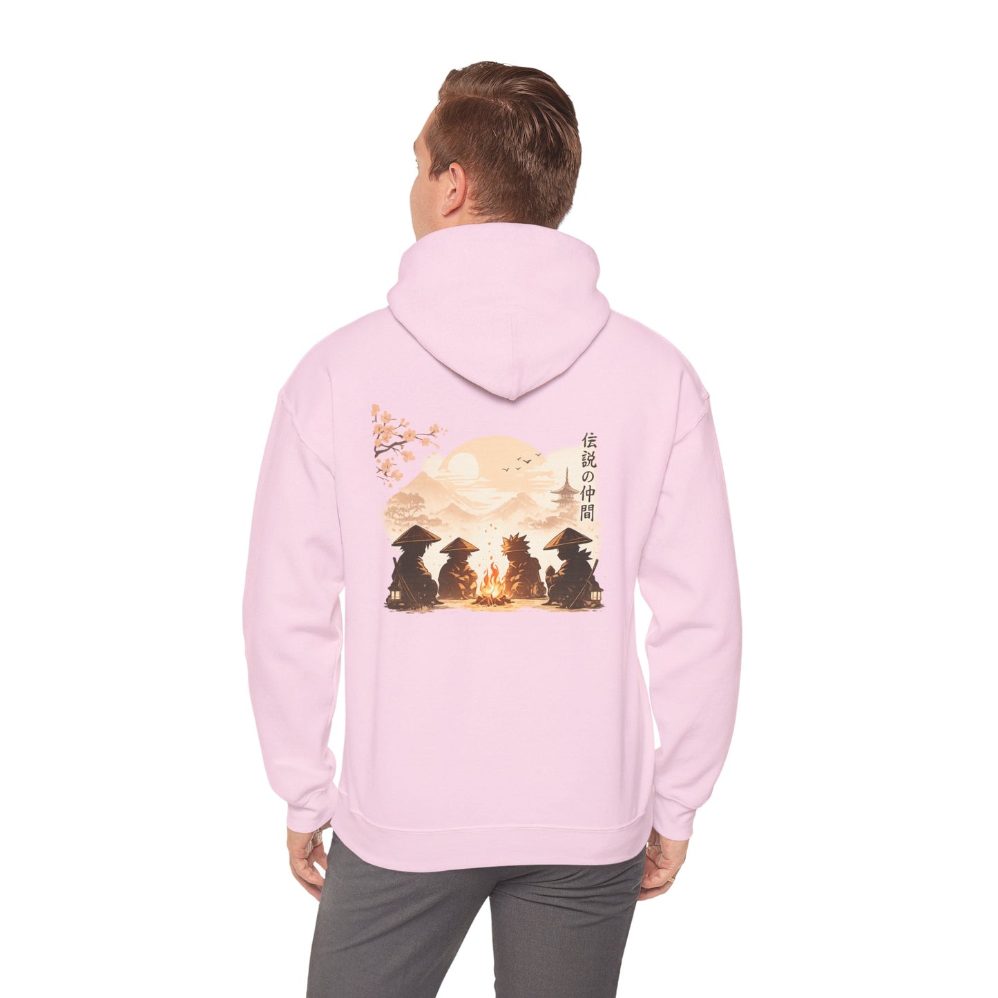 Hoodie | Samurai Campfire Illustration Japanese Kanji Backprint