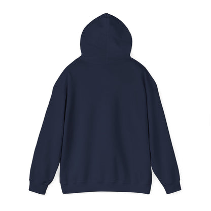 Control silhouette hoodie | person with glowing heart, angel wing brushstroke design