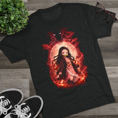 Nezuko Anime Demon Slayer Tee — Fiery Chibi Girl Graphic Shirt