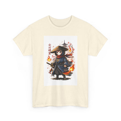 Fire Spirit Samurai T-Shirt — Cute Chibi Oni Warrior Tee