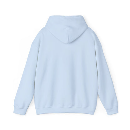Control silhouette hoodie | person with glowing heart, angel wing brushstroke design