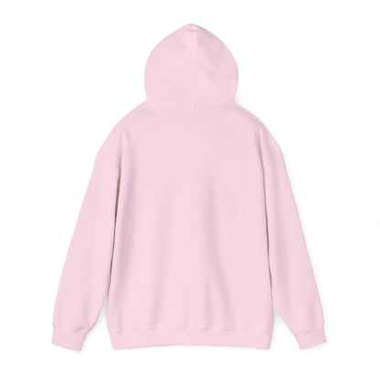 Control silhouette hoodie | person with glowing heart, angel wing brushstroke design