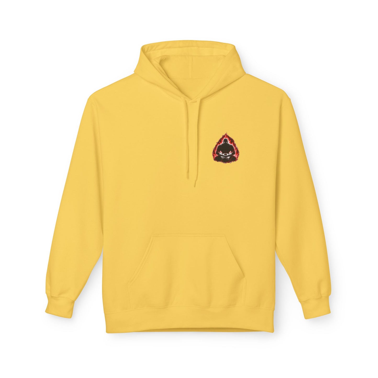 Anime Aura Warrior Hoodie | Fiery Mouth Front & Blue Energy Back