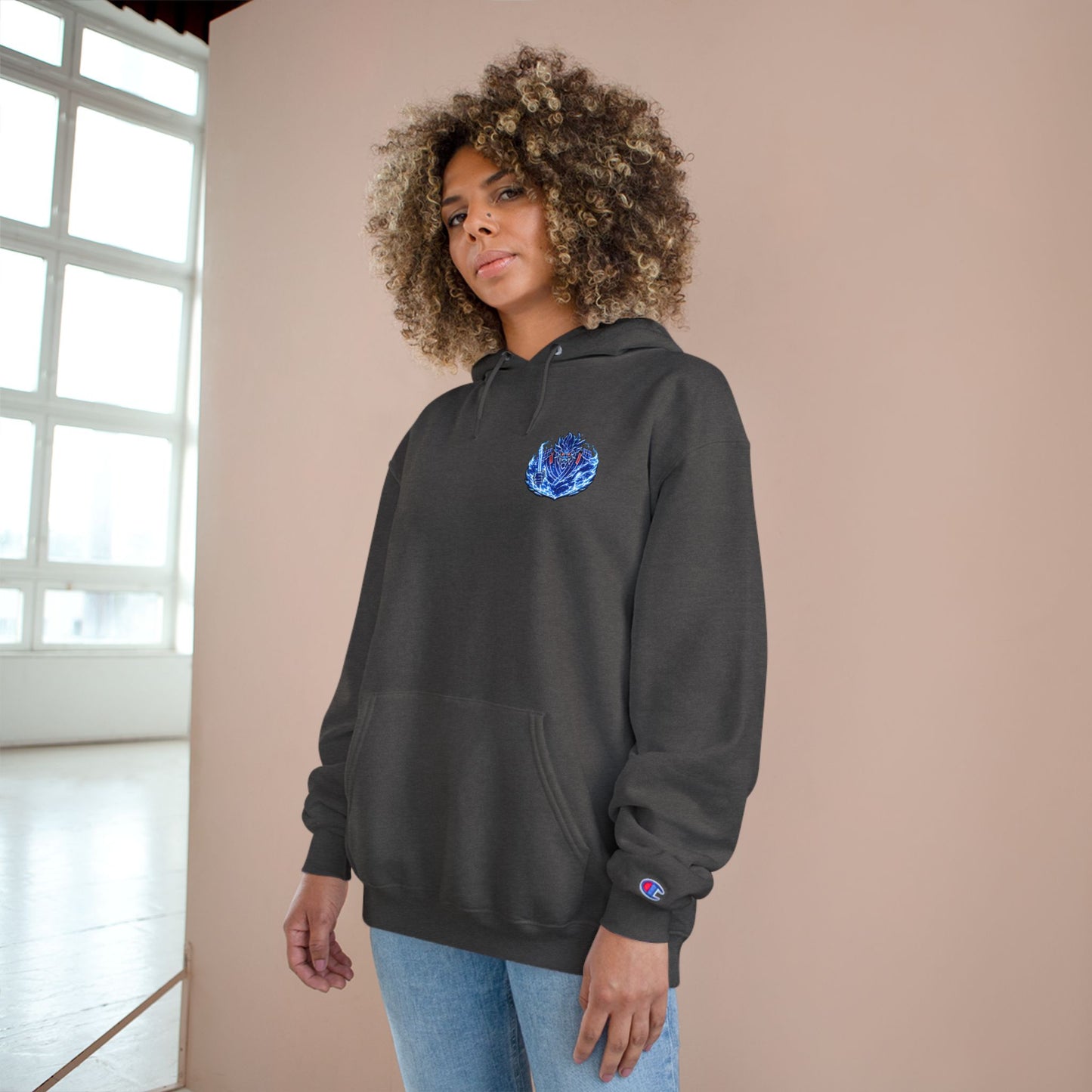 Champion Hoodie | Anime Blue Spirit Guardian Graphic Hoodie