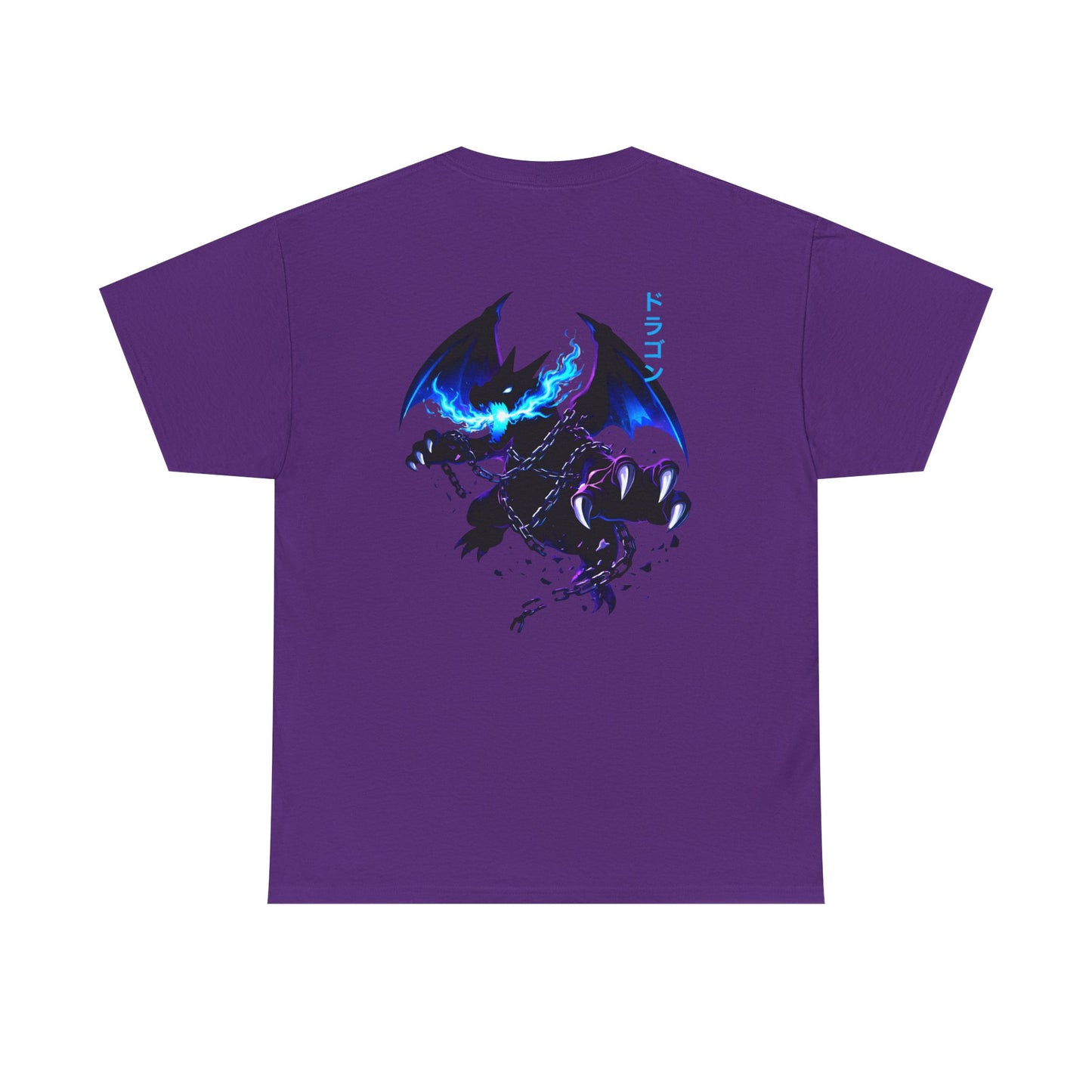 Dragon Graphic Tee — Blue Flame Kaiju Back Print T-Shirt