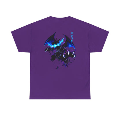 Dragon Graphic Tee — Blue Flame Kaiju Back Print T-Shirt