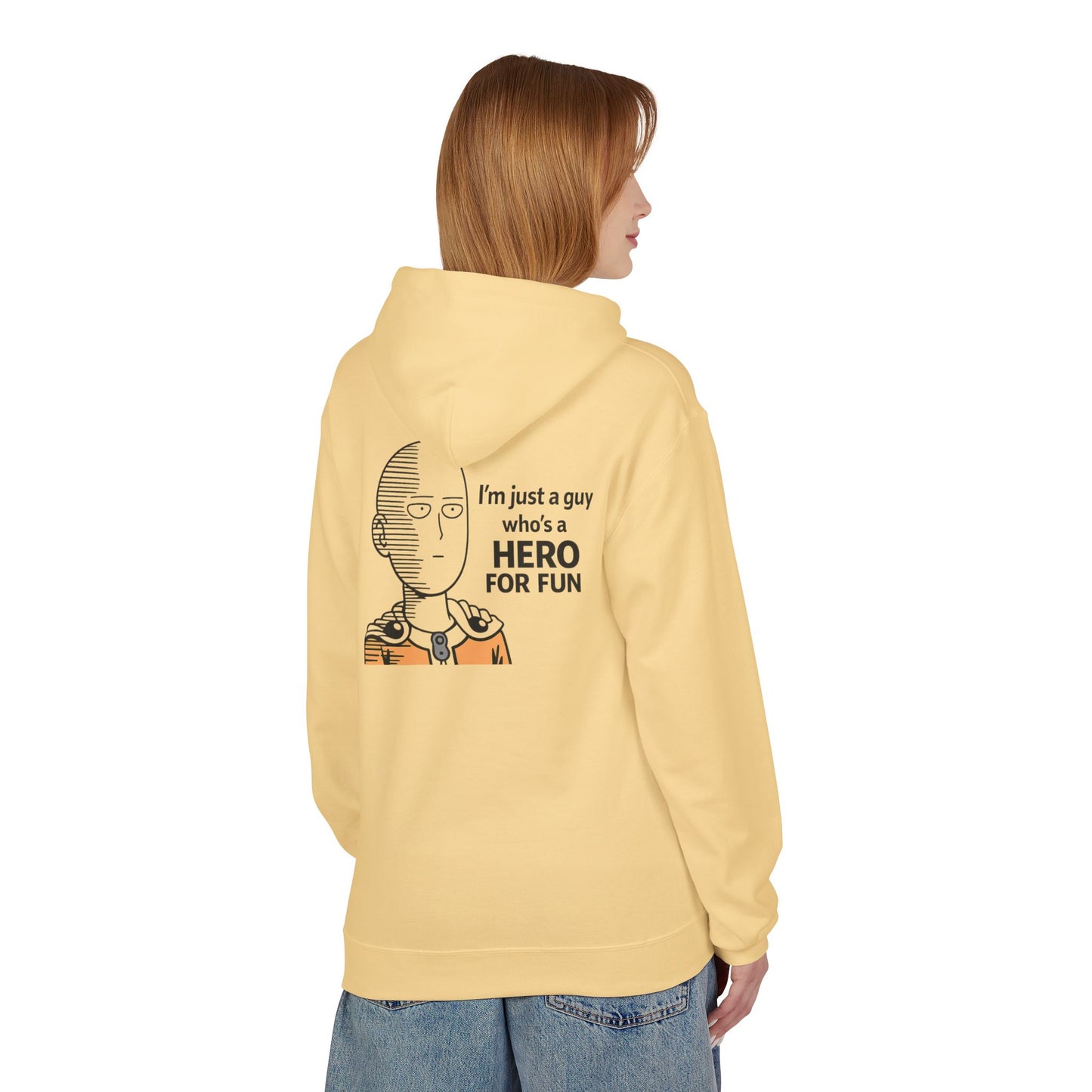 Hero Emblem Hoodie — Chibi Hero Mid-Punch Minimalist Anime Design