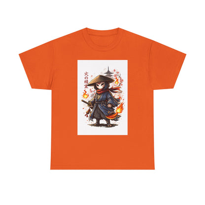 Fire Spirit Samurai T-Shirt — Cute Chibi Oni Warrior Tee