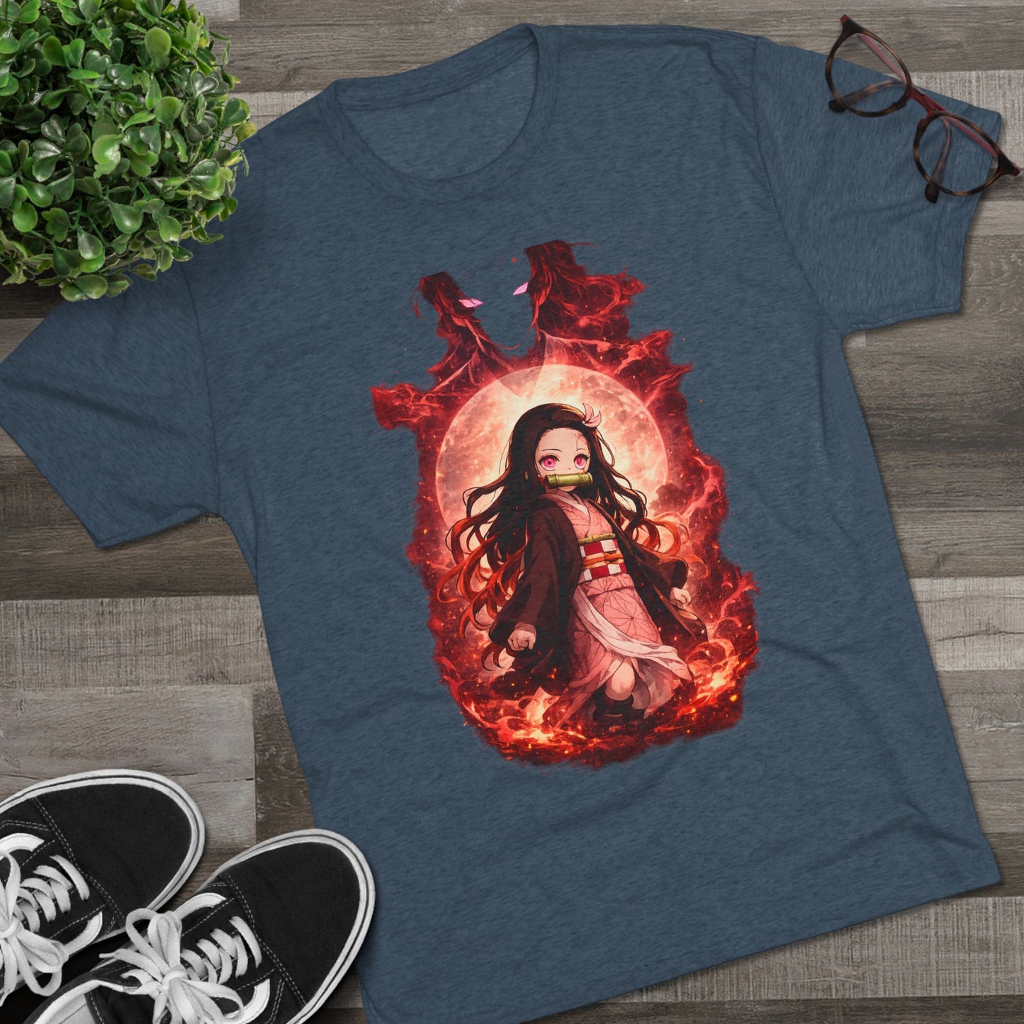 Nezuko Anime Demon Slayer Tee — Fiery Chibi Girl Graphic Shirt