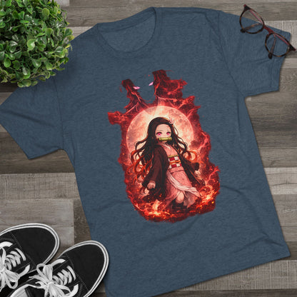 Nezuko Anime Demon Slayer Tee — Fiery Chibi Girl Graphic Shirt