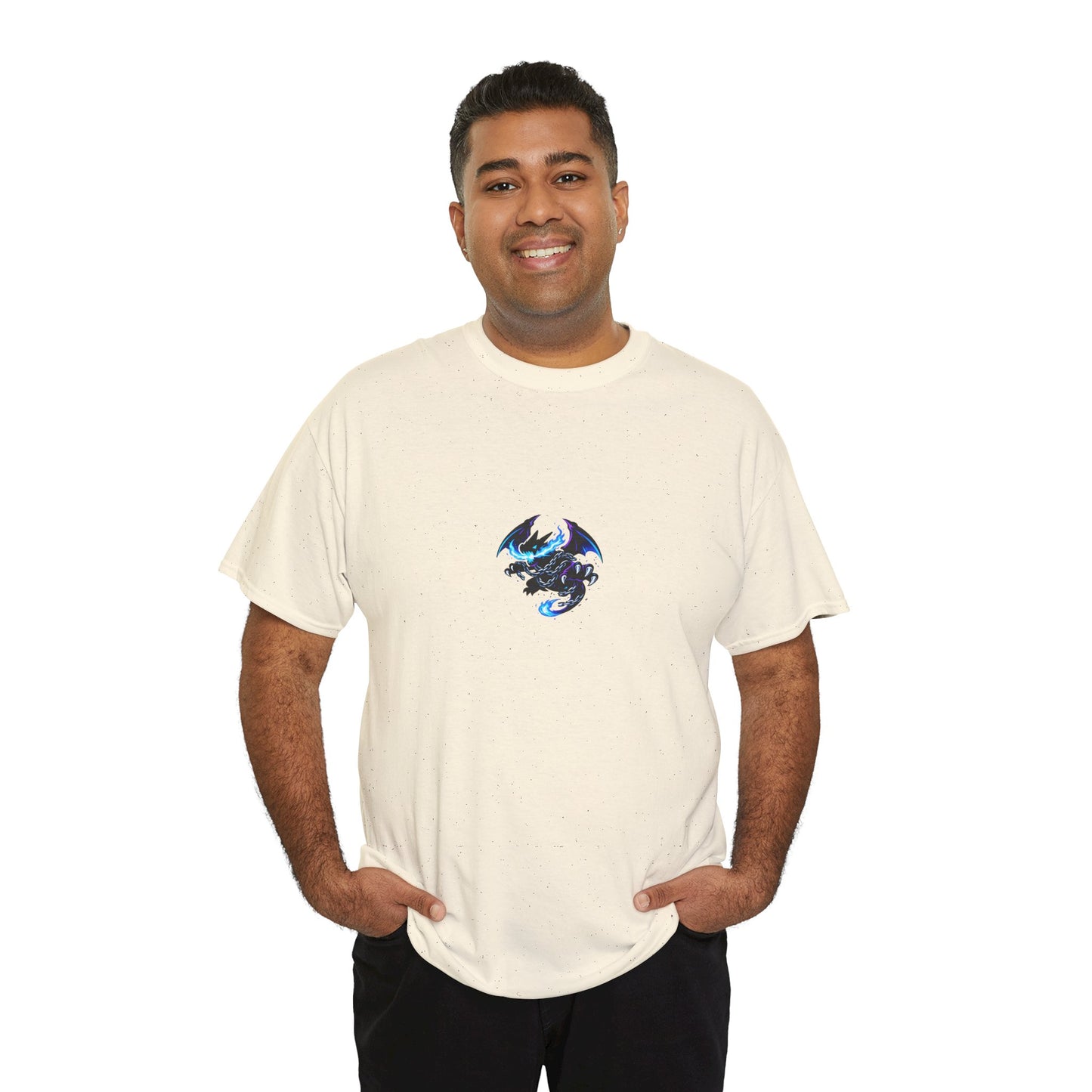 Dragon Graphic Tee — Blue Flame Kaiju Back Print T-Shirt