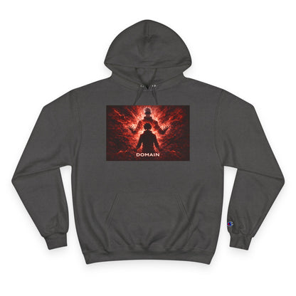 Domain Graphic Hoodie — Red Nebula Silhouette Champion Hoodie