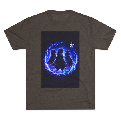 Anime Silhouette Crew Tee — Blue Flame Shinobi Design