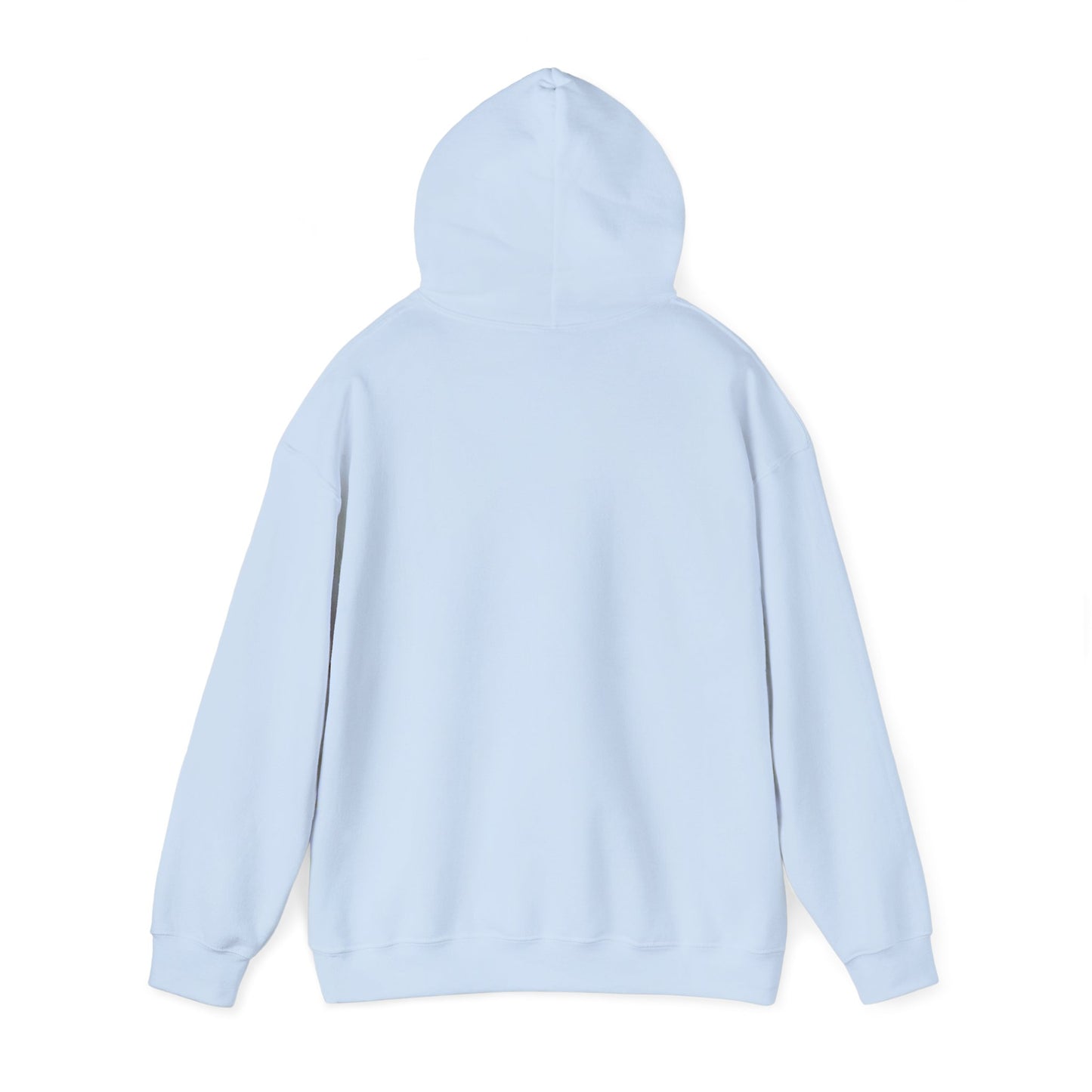 Control silhouette hoodie | person with glowing heart, angel wing brushstroke design