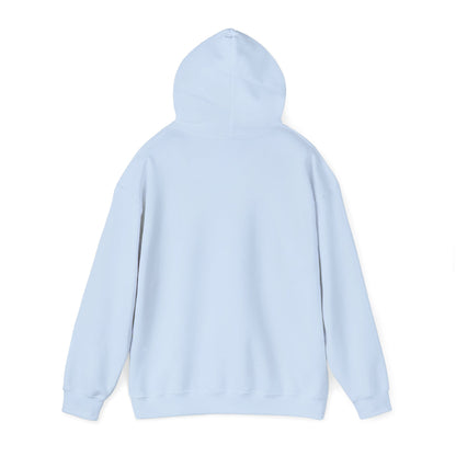 Control silhouette hoodie | person with glowing heart, angel wing brushstroke design