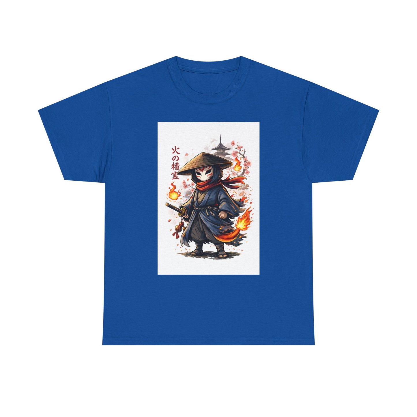 Fire Spirit Samurai T-Shirt — Cute Chibi Oni Warrior Tee