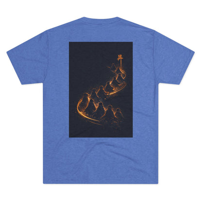 Ember Trail T‑Shirt — Fiery Mountain Silhouette Back Print