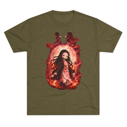 Nezuko Anime Demon Slayer Tee — Fiery Chibi Girl Graphic Shirt