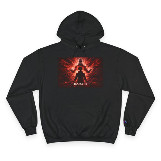 Domain Graphic Hoodie — Red Nebula Silhouette Champion Hoodie