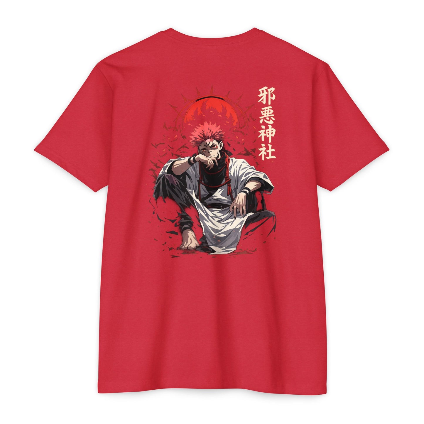 Anime Graphic T-Shirt — Red-Haired Warrior Back Print