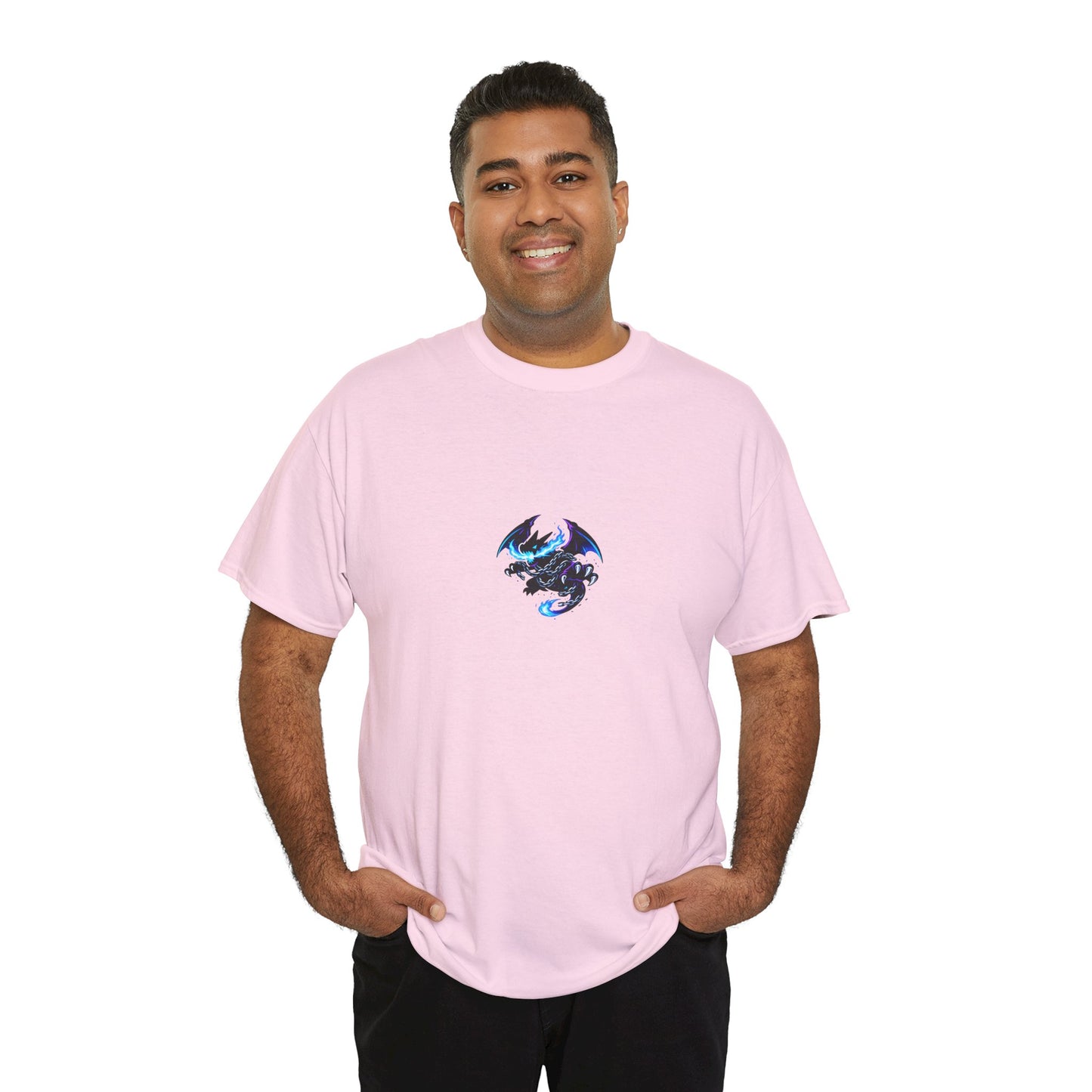 Dragon Graphic Tee — Blue Flame Kaiju Back Print T-Shirt