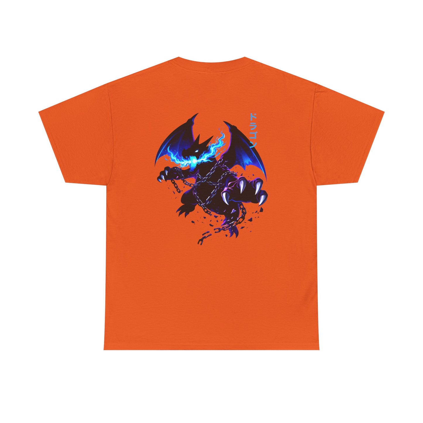 Dragon Graphic Tee — Blue Flame Kaiju Back Print T-Shirt
