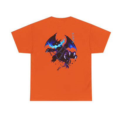 Dragon Graphic Tee — Blue Flame Kaiju Back Print T-Shirt