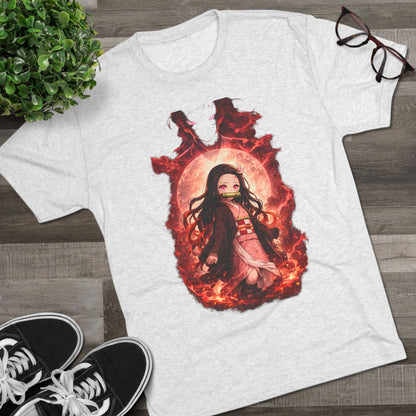 Nezuko Anime Demon Slayer Tee — Fiery Chibi Girl Graphic Shirt
