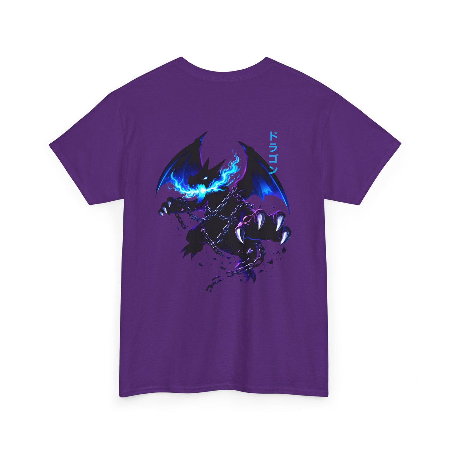 Dragon Graphic Tee — Blue Flame Kaiju Back Print T-Shirt