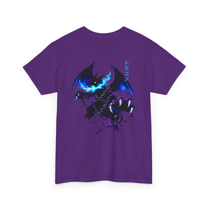 Dragon Graphic Tee — Blue Flame Kaiju Back Print T-Shirt