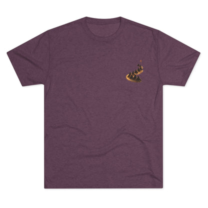 Ember Trail T‑Shirt — Fiery Mountain Silhouette Back Print