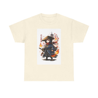 Fire Spirit Samurai T-Shirt — Cute Chibi Oni Warrior Tee