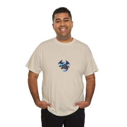 Dragon Graphic Tee — Blue Flame Kaiju Back Print T-Shirt